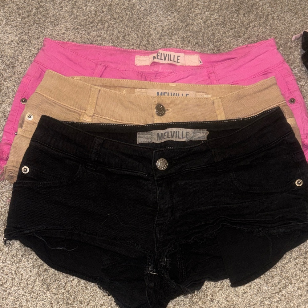 Brandy Melville mini shorts - Black, Tan, and Pink